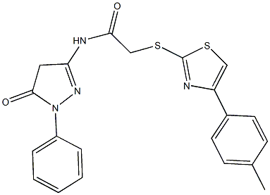 2-{[4-(4-methylphenyl)-1,3-thiazol-2-yl]sulfanyl}-N-(5-oxo-1-phenyl-4,5-dihydro-1H-pyrazol-3-yl)acetamide Structure