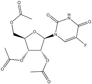 4-(acetyloxy)-2-[(acetyloxy)methyl]-5-(5-fluoro-2,4-dioxo-3,4-dihydro-1(2H)-pyrimidinyl)tetrahydro-3-furanyl acetate Structure