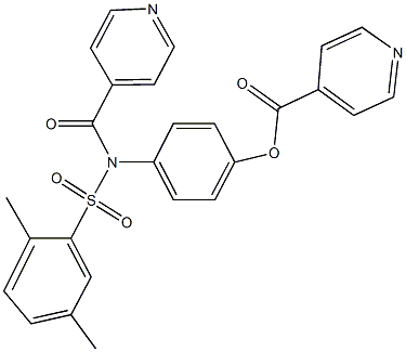 4-[[(2,5-dimethylphenyl)sulfonyl](isonicotinoyl)amino]phenyl isonicotinate Structure