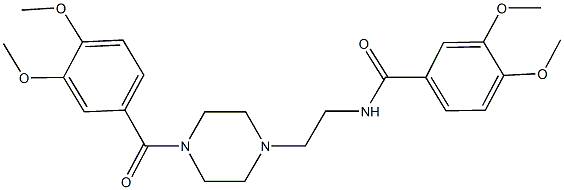 N-{2-[4-(3,4-dimethoxybenzoyl)-1-piperazinyl]ethyl}-3,4-dimethoxybenzamide 구조식 이미지