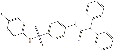 N-{4-[(4-fluoroanilino)sulfonyl]phenyl}-2,2-diphenylacetamide 구조식 이미지