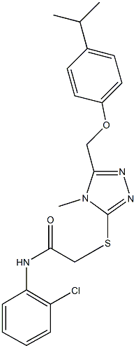 N-(2-chlorophenyl)-2-({5-[(4-isopropylphenoxy)methyl]-4-methyl-4H-1,2,4-triazol-3-yl}sulfanyl)acetamide 구조식 이미지