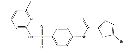 5-bromo-N-(4-{[(4,6-dimethylpyrimidin-2-yl)amino]sulfonyl}phenyl)-2-furamide 구조식 이미지