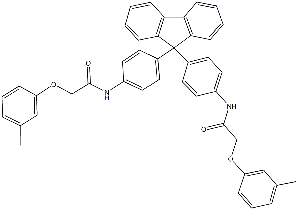 2-(3-methylphenoxy)-N-{4-[9-(4-{[(3-methylphenoxy)acetyl]amino}phenyl)-9H-fluoren-9-yl]phenyl}acetamide 구조식 이미지