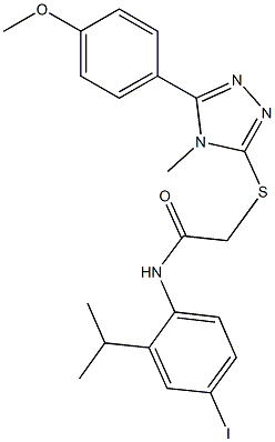 N-(4-iodo-2-isopropylphenyl)-2-{[5-(4-methoxyphenyl)-4-methyl-4H-1,2,4-triazol-3-yl]sulfanyl}acetamide 구조식 이미지