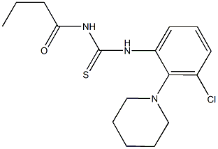 N-butyryl-N'-[3-chloro-2-(1-piperidinyl)phenyl]thiourea Structure