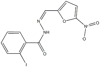 N'-({5-nitro-2-furyl}methylene)-2-iodobenzohydrazide 구조식 이미지