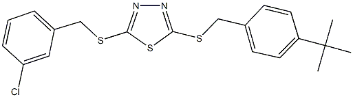 2-[(4-tert-butylbenzyl)sulfanyl]-5-[(3-chlorobenzyl)sulfanyl]-1,3,4-thiadiazole 구조식 이미지