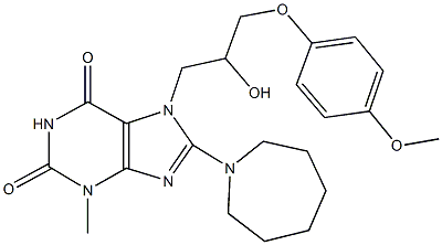 8-(1-azepanyl)-7-[2-hydroxy-3-(4-methoxyphenoxy)propyl]-3-methyl-3,7-dihydro-1H-purine-2,6-dione 구조식 이미지