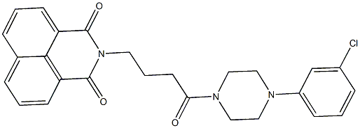 2-{4-[4-(3-chlorophenyl)-1-piperazinyl]-4-oxobutyl}-1H-benzo[de]isoquinoline-1,3(2H)-dione Structure