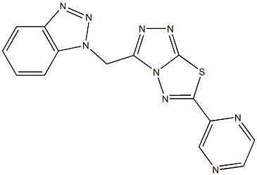 1-{[6-(2-pyrazinyl)[1,2,4]triazolo[3,4-b][1,3,4]thiadiazol-3-yl]methyl}-1H-1,2,3-benzotriazole Structure