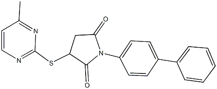 1-[1,1'-biphenyl]-4-yl-3-[(4-methyl-2-pyrimidinyl)sulfanyl]-2,5-pyrrolidinedione Structure