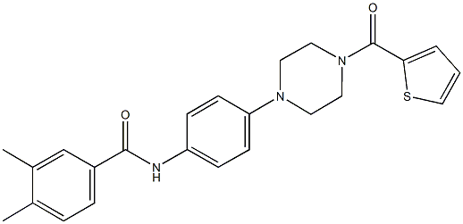 3,4-dimethyl-N-{4-[4-(2-thienylcarbonyl)-1-piperazinyl]phenyl}benzamide Structure