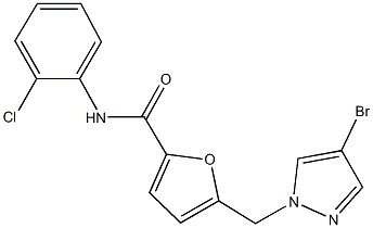 5-[(4-bromo-1H-pyrazol-1-yl)methyl]-N-(2-chlorophenyl)-2-furamide Structure