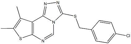4-chlorobenzyl 8,9-dimethylthieno[3,2-e][1,2,4]triazolo[4,3-c]pyrimidin-3-yl sulfide Structure