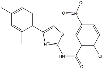 2-chloro-N-[4-(2,4-dimethylphenyl)-1,3-thiazol-2-yl]-5-nitrobenzamide 구조식 이미지