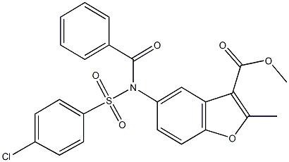 methyl 5-{benzoyl[(4-chlorophenyl)sulfonyl]amino}-2-methyl-1-benzofuran-3-carboxylate Structure