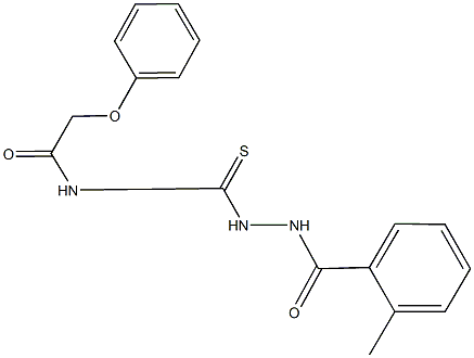 N-{[2-(2-methylbenzoyl)hydrazino]carbothioyl}-2-phenoxyacetamide 구조식 이미지