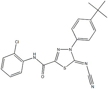 4-(4-tert-butylphenyl)-N-(2-chlorophenyl)-5-(cyanoimino)-4,5-dihydro-1,3,4-thiadiazole-2-carboxamide Structure