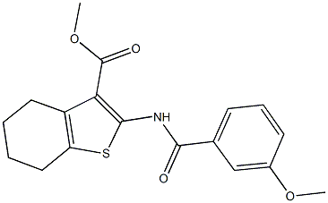 methyl 2-[(3-methoxybenzoyl)amino]-4,5,6,7-tetrahydro-1-benzothiophene-3-carboxylate 구조식 이미지