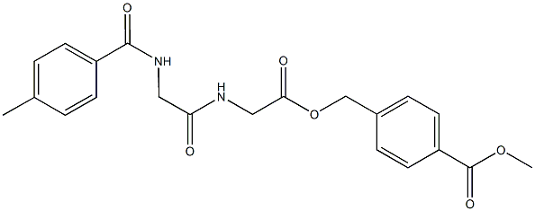 methyl4-({[({[(4-methylbenzoyl)amino]acetyl}amino)acetyl]oxy}methyl)benzoate 구조식 이미지