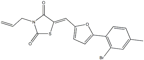 3-allyl-5-{[5-(2-bromo-4-methylphenyl)-2-furyl]methylene}-1,3-thiazolidine-2,4-dione Structure