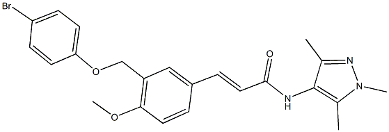 3-{3-[(4-bromophenoxy)methyl]-4-methoxyphenyl}-N-(1,3,5-trimethyl-1H-pyrazol-4-yl)acrylamide 구조식 이미지
