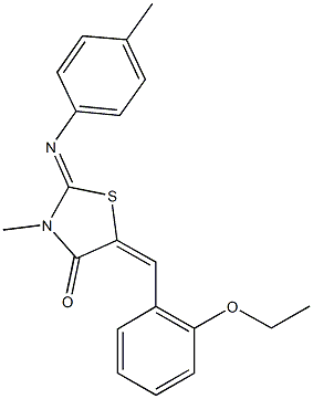 5-(2-ethoxybenzylidene)-3-methyl-2-[(4-methylphenyl)imino]-1,3-thiazolidin-4-one Structure