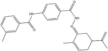 N-(4-{[2-(5-isopropenyl-2-methylcyclohex-2-en-1-ylidene)hydrazino]carbonyl}phenyl)-3-methylbenzamide 구조식 이미지