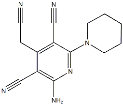 2-amino-4-(cyanomethyl)-6-(1-piperidinyl)-3,5-pyridinedicarbonitrile 구조식 이미지