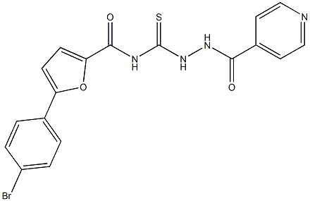 5-(4-bromophenyl)-N-[(2-isonicotinoylhydrazino)carbothioyl]-2-furamide Structure