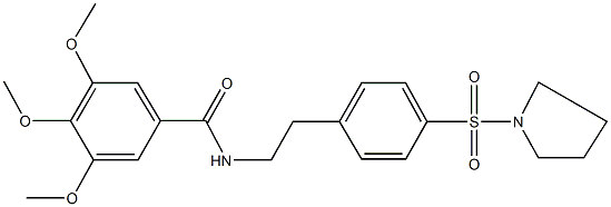 3,4,5-trimethoxy-N-{2-[4-(1-pyrrolidinylsulfonyl)phenyl]ethyl}benzamide Structure