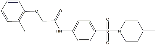 2-(2-methylphenoxy)-N-{4-[(4-methylpiperidin-1-yl)sulfonyl]phenyl}acetamide Structure