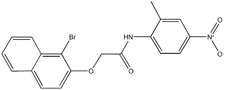 2-[(1-bromo-2-naphthyl)oxy]-N-{4-nitro-2-methylphenyl}acetamide Structure