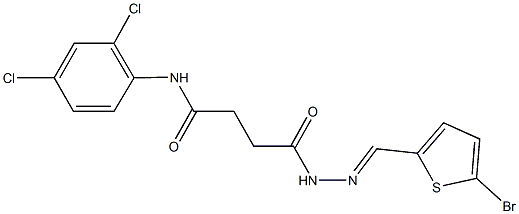 4-{2-[(5-bromothien-2-yl)methylene]hydrazino}-N-(2,4-dichlorophenyl)-4-oxobutanamide 구조식 이미지