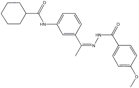 N-{3-[N-(4-methoxybenzoyl)ethanehydrazonoyl]phenyl}cyclohexanecarboxamide 구조식 이미지