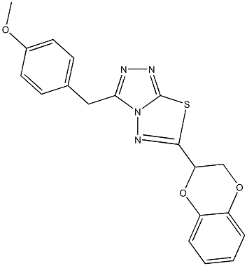 4-{[6-(2,3-dihydro-1,4-benzodioxin-2-yl)[1,2,4]triazolo[3,4-b][1,3,4]thiadiazol-3-yl]methyl}phenyl methyl ether 구조식 이미지
