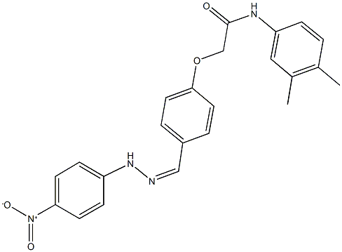 N-(3,4-dimethylphenyl)-2-[4-(2-{4-nitrophenyl}carbohydrazonoyl)phenoxy]acetamide 구조식 이미지