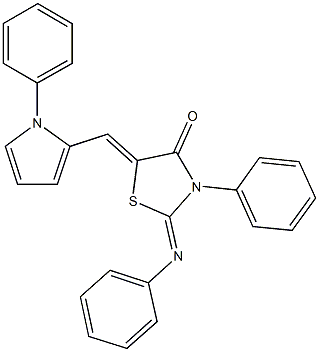 3-phenyl-2-(phenylimino)-5-[(1-phenyl-1H-pyrrol-2-yl)methylene]-1,3-thiazolidin-4-one Structure