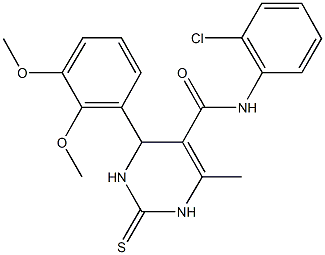 N-(2-chlorophenyl)-4-(2,3-dimethoxyphenyl)-6-methyl-2-thioxo-1,2,3,4-tetrahydro-5-pyrimidinecarboxamide Structure