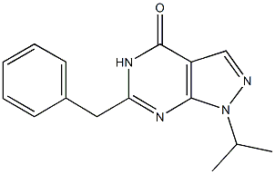 6-benzyl-1-isopropyl-1,5-dihydro-4H-pyrazolo[3,4-d]pyrimidin-4-one Structure