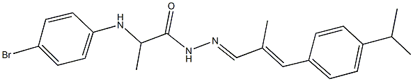 2-(4-bromoanilino)-N'-[3-(4-isopropylphenyl)-2-methyl-2-propenylidene]propanohydrazide 구조식 이미지