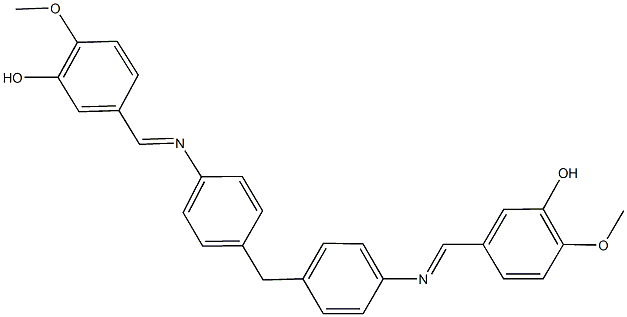 5-{[(4-{4-[(3-hydroxy-4-methoxybenzylidene)amino]benzyl}phenyl)imino]methyl}-2-methoxyphenol Structure