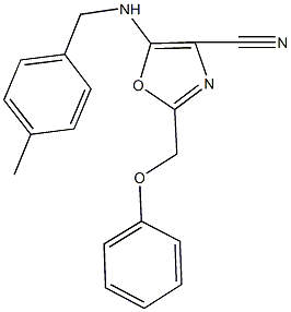 5-[(4-methylbenzyl)amino]-2-(phenoxymethyl)-1,3-oxazole-4-carbonitrile Structure