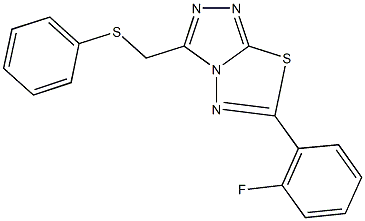 [6-(2-fluorophenyl)[1,2,4]triazolo[3,4-b][1,3,4]thiadiazol-3-yl]methyl phenyl sulfide 구조식 이미지