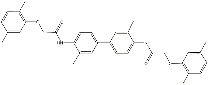 2-(2,5-dimethylphenoxy)-N-(4'-{[(2,5-dimethylphenoxy)acetyl]amino}-3,3'-dimethyl[1,1'-biphenyl]-4-yl)acetamide 구조식 이미지