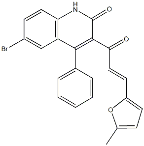 6-bromo-3-[3-(5-methyl-2-furyl)acryloyl]-4-phenyl-2(1H)-quinolinone Structure