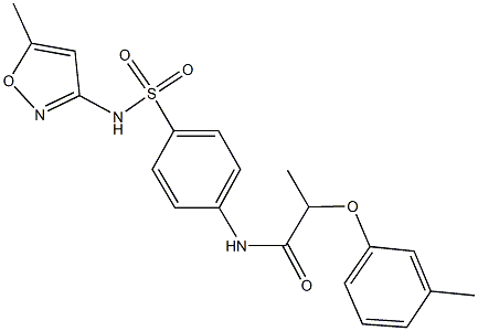 N-(4-{[(5-methyl-3-isoxazolyl)amino]sulfonyl}phenyl)-2-(3-methylphenoxy)propanamide 구조식 이미지