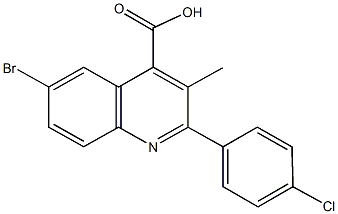 6-bromo-2-(4-chlorophenyl)-3-methyl-4-quinolinecarboxylic acid 구조식 이미지