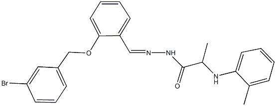 N'-{2-[(3-bromobenzyl)oxy]benzylidene}-2-(2-toluidino)propanohydrazide 구조식 이미지